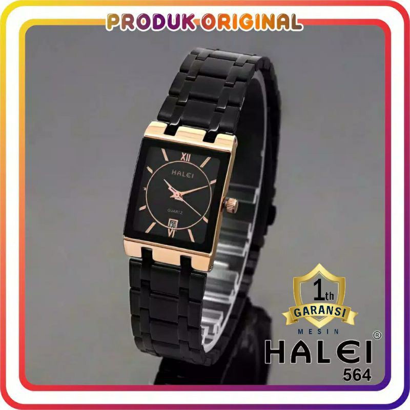 COD JAM TANGAN WANITA HALEI ORIGINAL 564 TANGGAL AKTIF WATER RESISTANT STAINLES STEEL