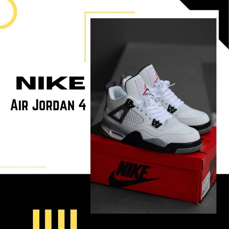 Sepatu Sneakers Nike Air Jordan 4 White/Grey