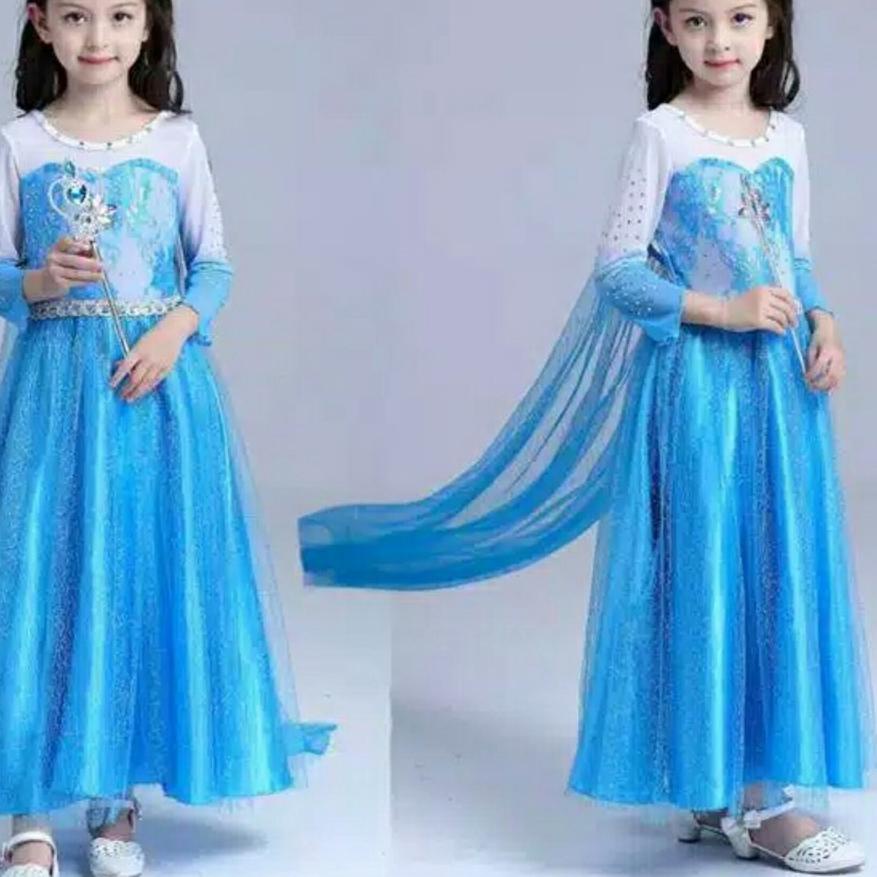 baju frozen + GRATIS AKSESORIS | baju frozen anak perempuan baju elsa frozen baju frozen gaun KE67