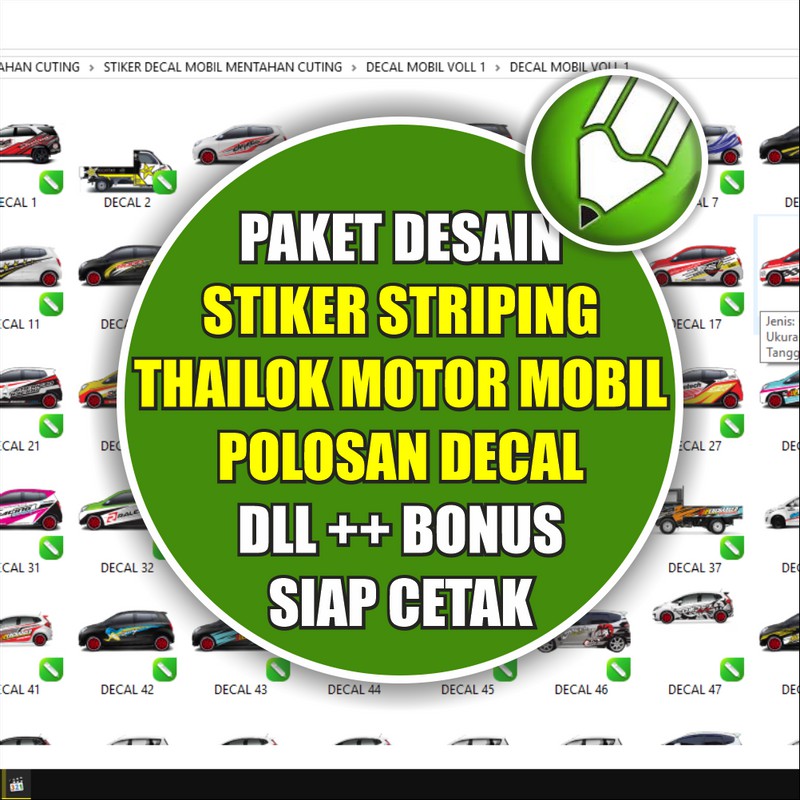 Stiker Striping Motor Mobil Polosan Add Ons Dll - Coreldraw Template - Business Branding