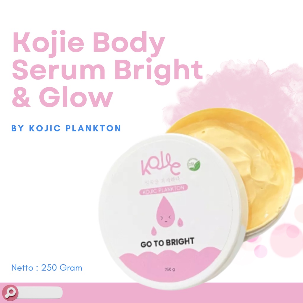 Kojic Plankton Bright &amp; Glow Body Niacinamide  Serum Terbaru | KOJIC BY PLANKTON NR Glow Crystal Bright Serum Original Mencerahkan Wajah Mengatasi Kulit Kering &amp; Kusam BPOM Body Serum Go to Bright by Kojic Plankton Opium Ultra Bright &amp; Glow Solution Body