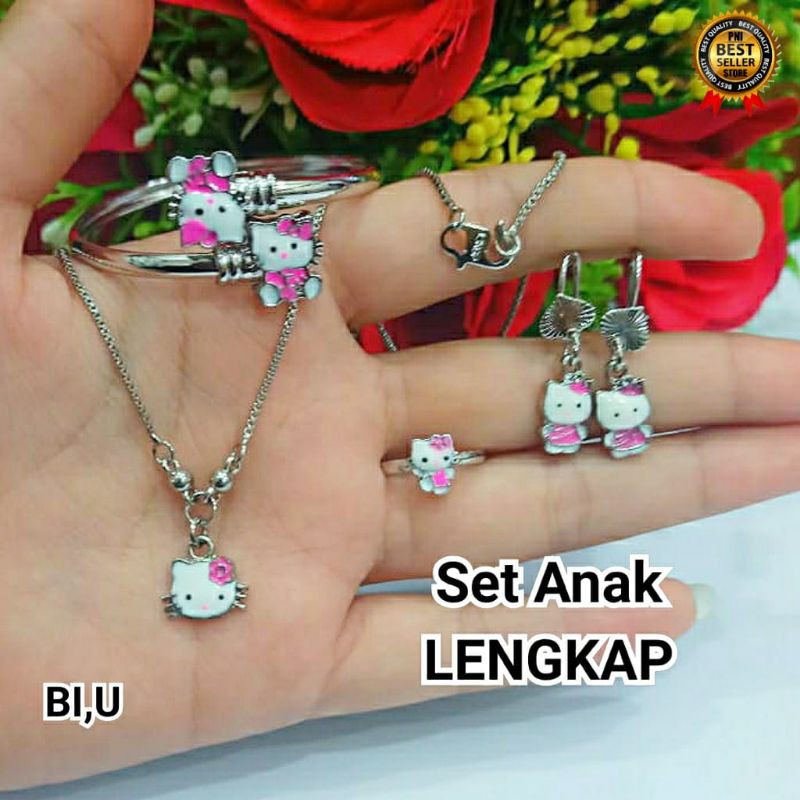 Xuping set perhiasan anak anak Lapis emas motif pilihan silver dan gold