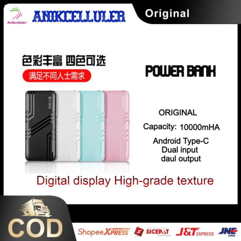 [REALPICT] Power Bank For Universal 10.000mAh Dual USB Output &amp; 2 Input LED