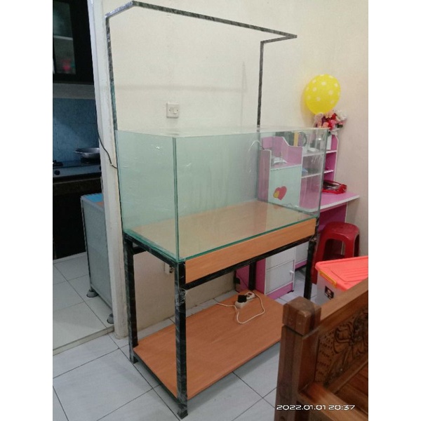 aquarium set murah ukuran 100x40x50 full 8mm + meja
