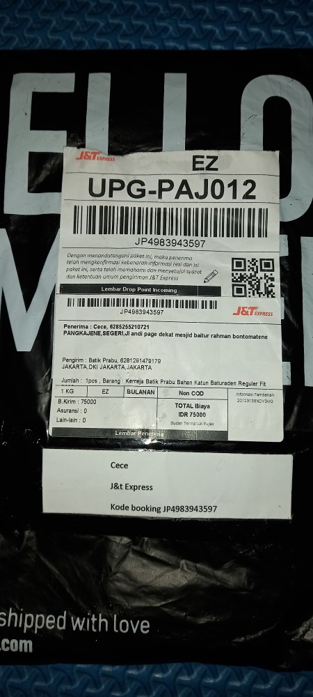 Kemeja Batik Prabu Bahan Katun Baturaden Reguler Fit B382