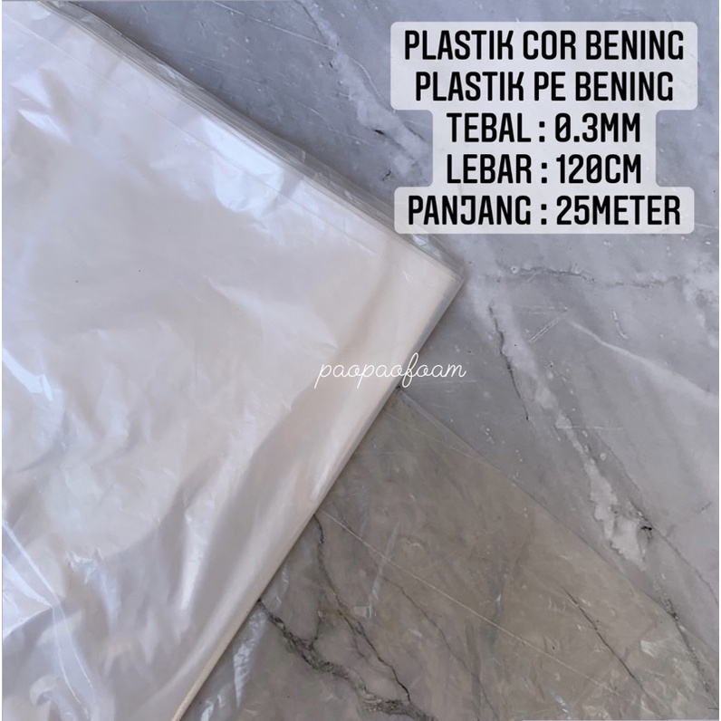 Jual Plastik Cor Bening Mm X Cm Plastik Pe Bening Rol Meteran