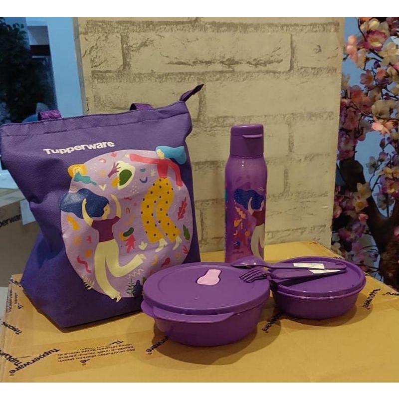 Ms sporty Ms stylish Lunch set tempat bekal makan Tupperware