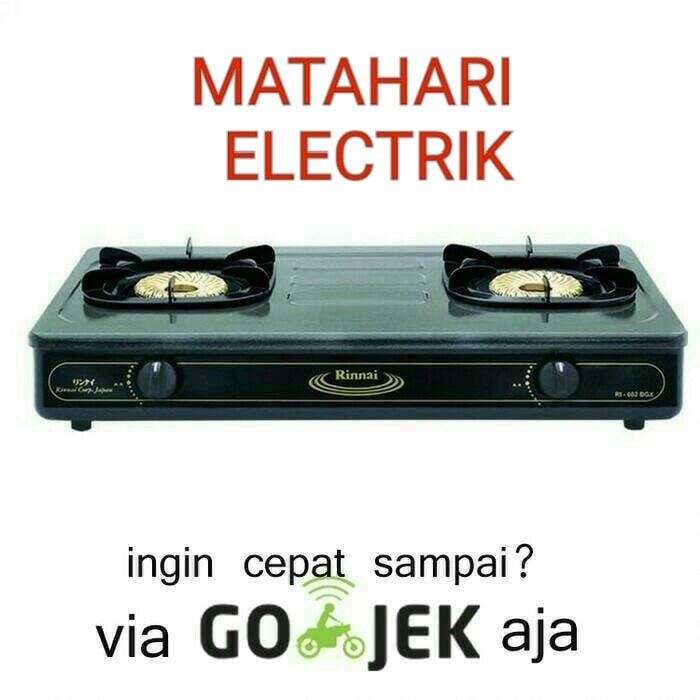 Kompor gas Rinnai 2 tungku Ri 602 BGX Api Tornado