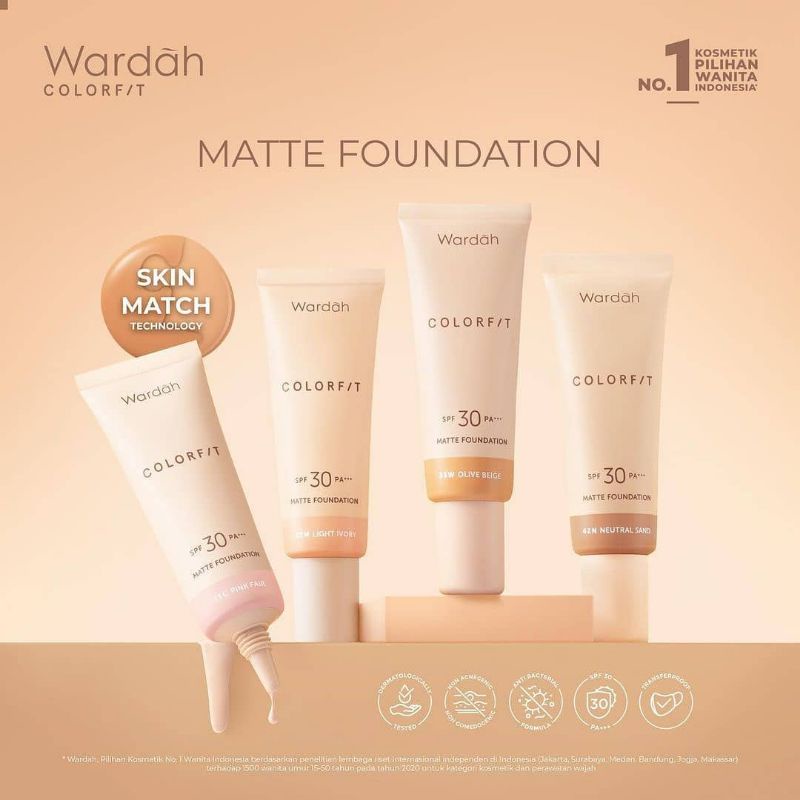 wardah colorfit matte foundation