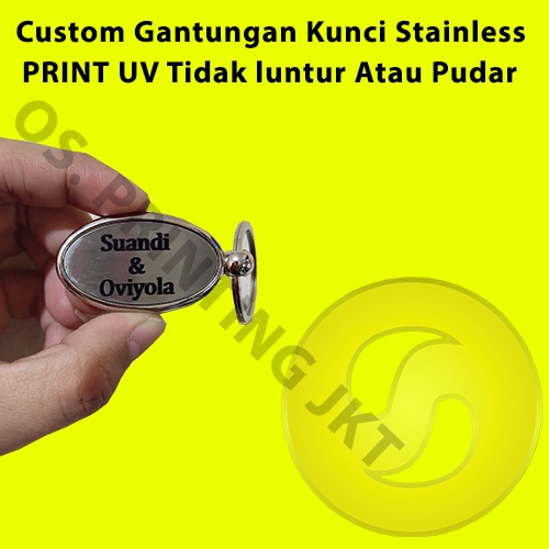 CUSTOM GANTUNGAN KUNCI STAINLESS PRINT UV