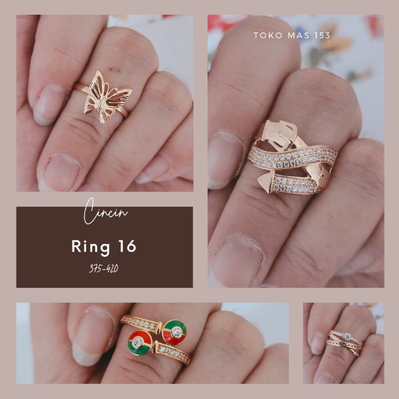 WAJIB TANYA STOK Realpic Cincin Emas Asli Kadar 375-420 | Ring 16 | Part 2