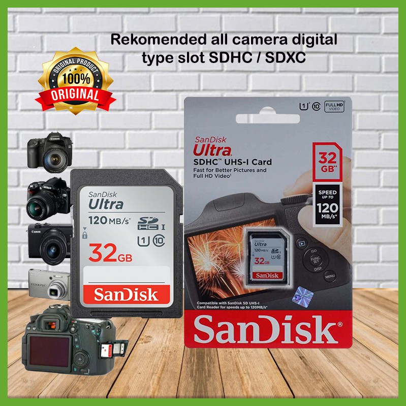 MEMORI KAMERA SDHC 32GB SANDISK MEMORY CARD CAMERA 32 Gb Shopee Indonesia