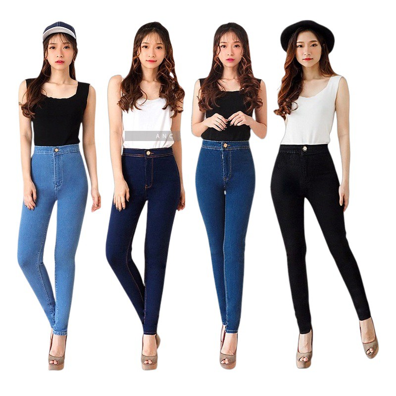 MichelleStore Celana  Jeans Panjang  Wanita  Strech High 