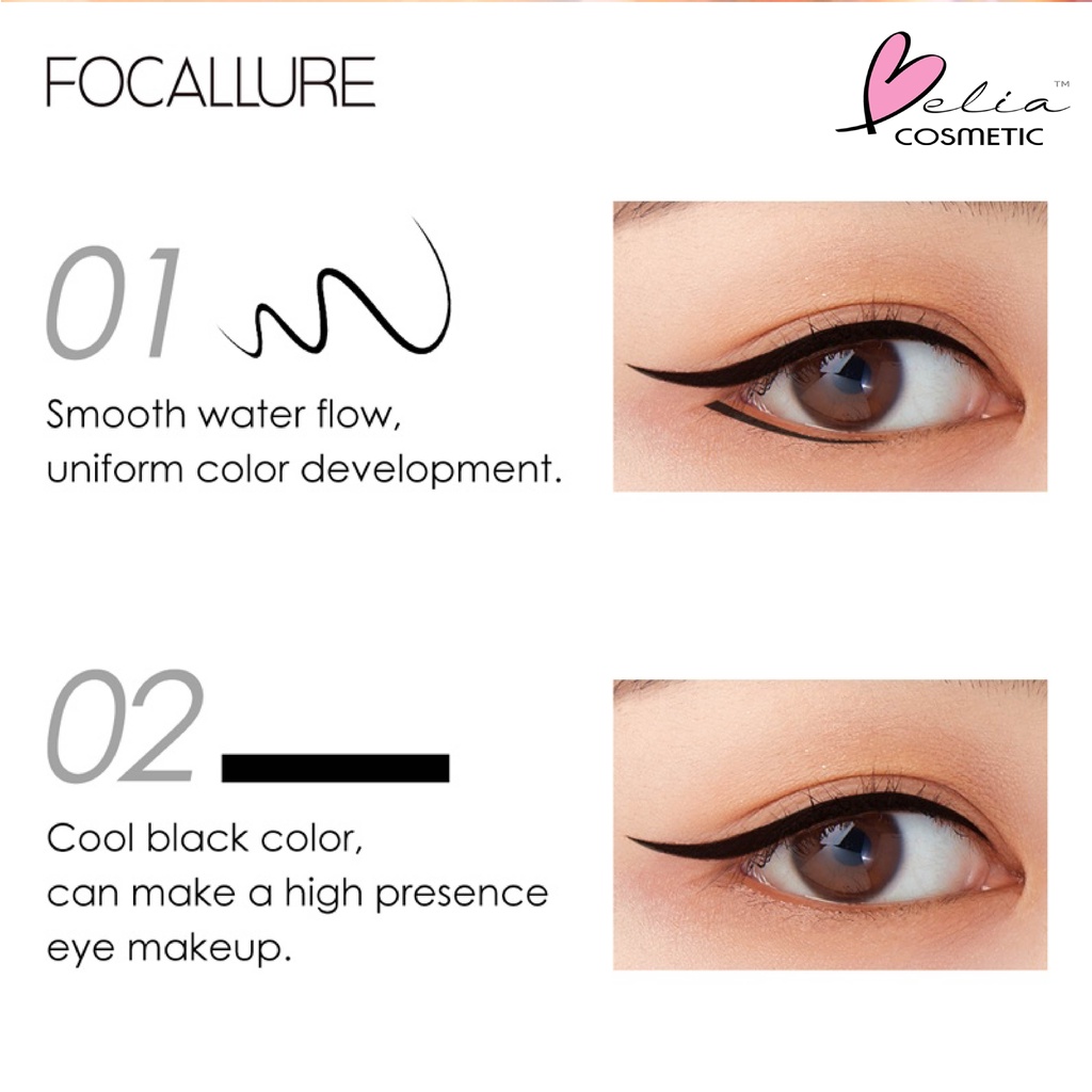 ❤ BELIA ❤ FOCALLURE Intense Eyeliner FA13 | Tahan air Black Liquid Eyeliner Pensil - Makeup | BPOM