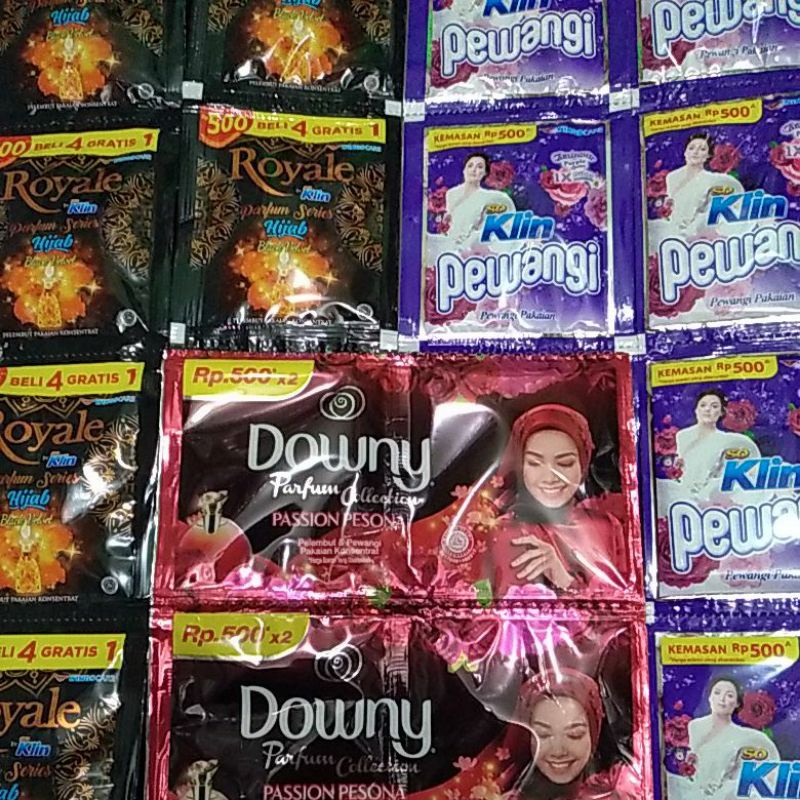 Pilihan Royale, Soklin Pewangi, Downy 1 renceng isi 12 sachet