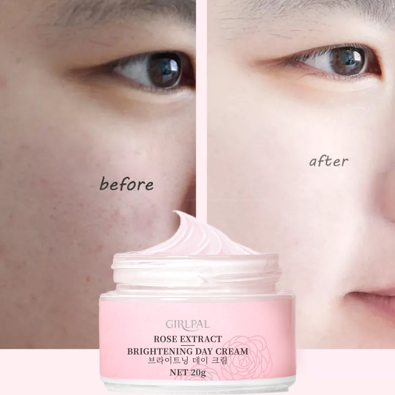 GIRLPAL 20g Rose Brightening Cream Vitamin C + Niacinamide Day &amp; Night Brightening Moisturizing Skin Cream GPSRF1004 GPSRF1005