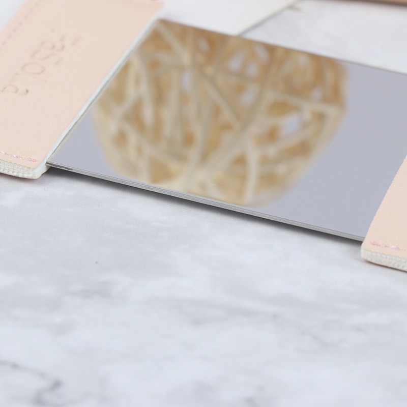 Cermin Saku Mini Bahan Kulit PU Anti Pecah Untuk Kosmetik