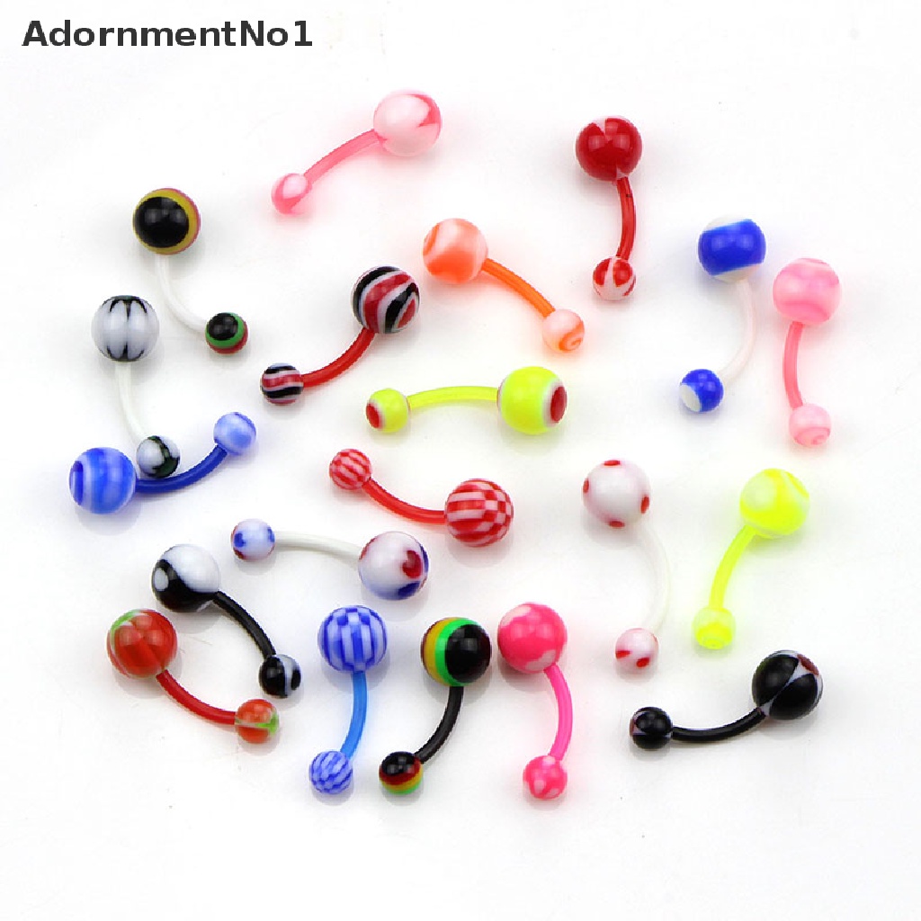 (AdornmentNo1) 20pcs / Set Anting Tindik Pusar Bahan Akrilik Untuk Wanita