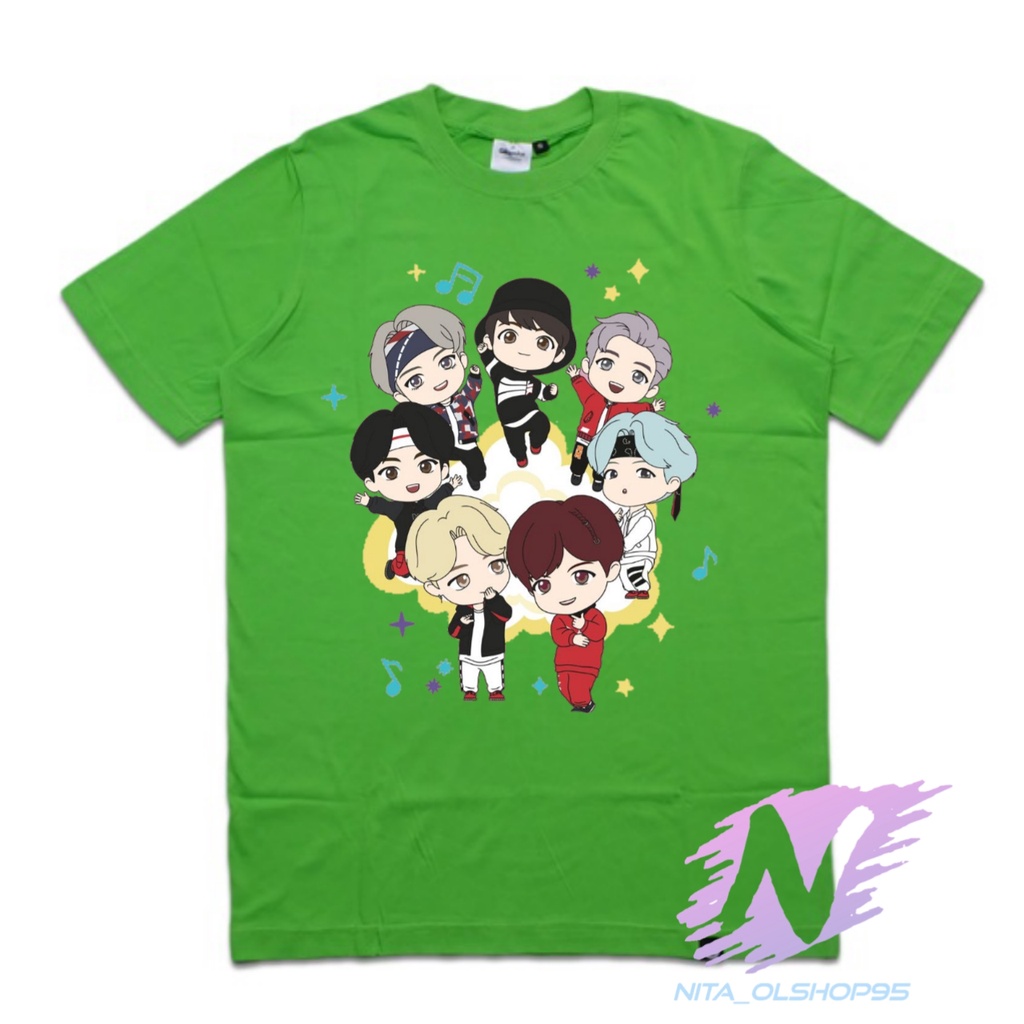 kaos anak kpop bts baju kaos animasi kartun BTS