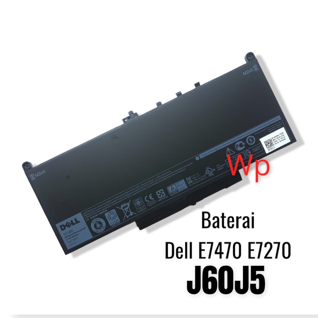 Baterai Laptop Dell Latitude E7270 E7470 J60J5 MC35Y