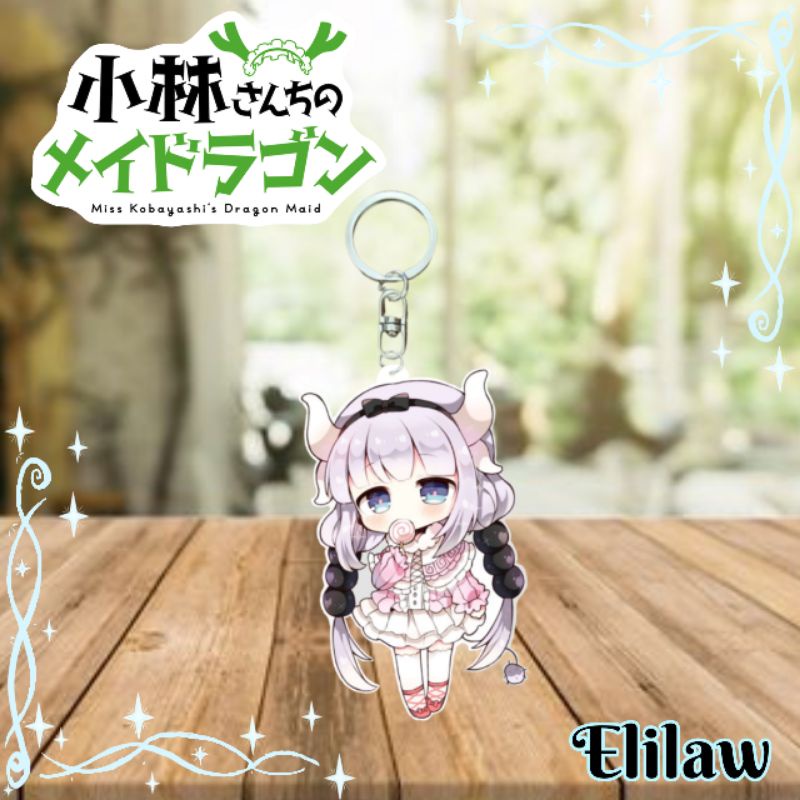 Kanna Kamui Key Chain ~ Gantungan Kunci Akrilik Ganci Anime Kobayashi chi san wa maid dragon, Kanna 