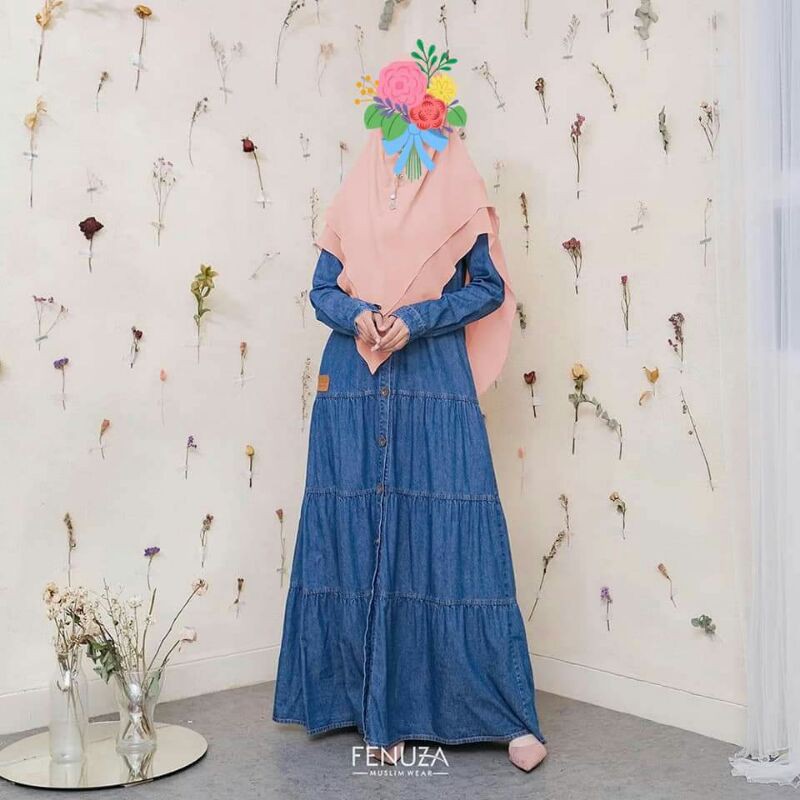 Gamis Velove by Fenuza denim jeans