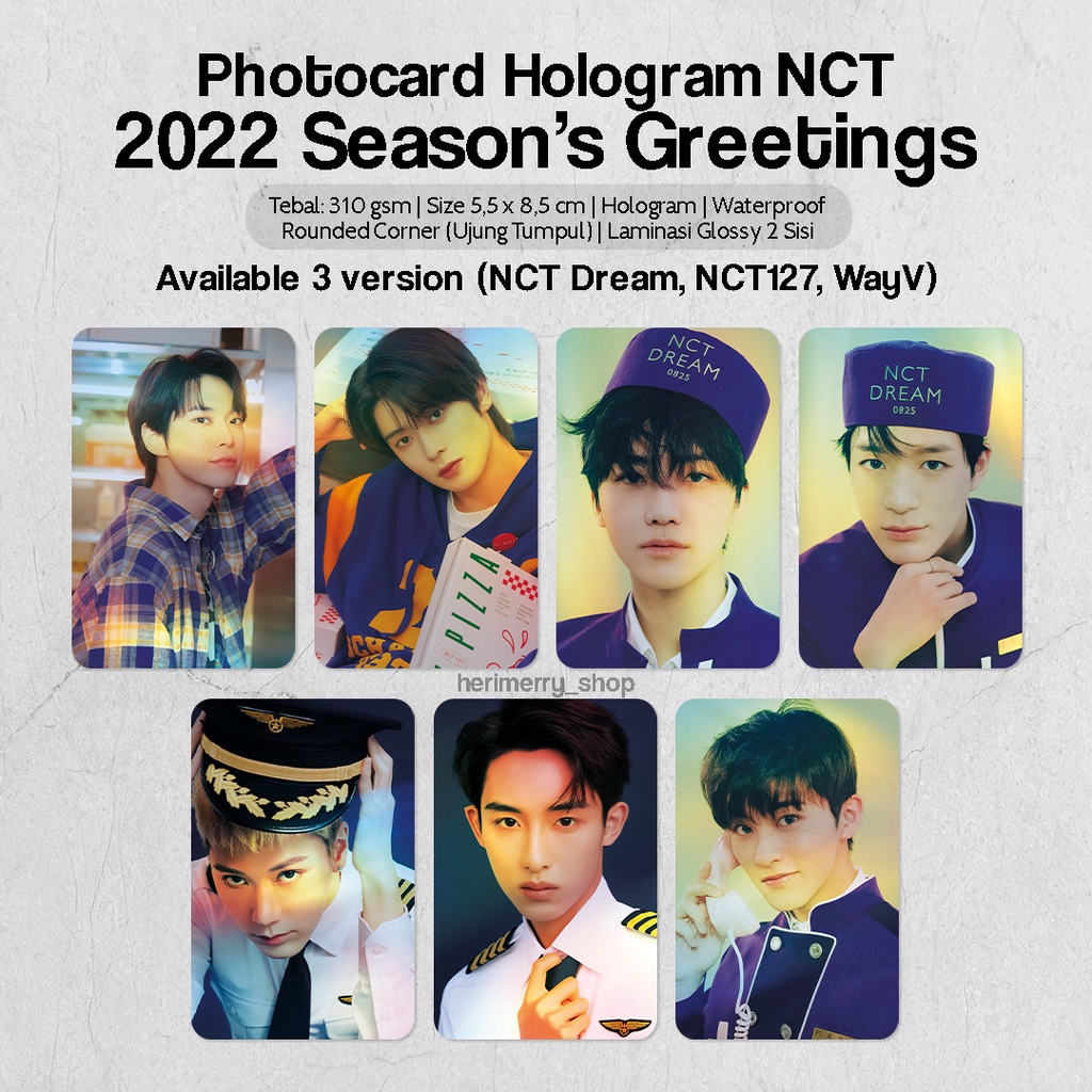 Photocard Hologram NCT 2022 Season's Greeting NCT127 NCT Dream WayV - Photo card Premium Kpop Kartu 