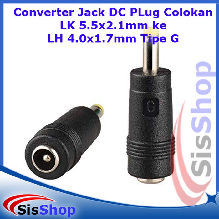 Converter Jack DC PLug Colokan LK 5.5x2.1mm ke LG 4.0x1.7mm Tipe G