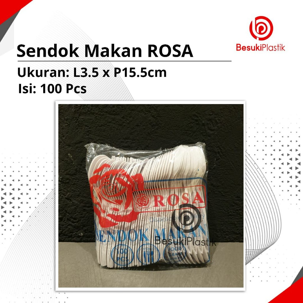 Sendok Putih ROSA / Sendok Makan Plastik Putih / Sendok Plastik Putih