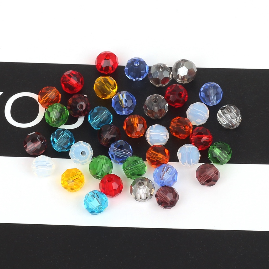 Campuran 100 Pcs 6 Mm Bulat Kaca Kristal Warna-warni Spacer Ceko Garmen Manik untuk DIY Kerajinan Buatan Tangan Gelang Kalung Aksesoris