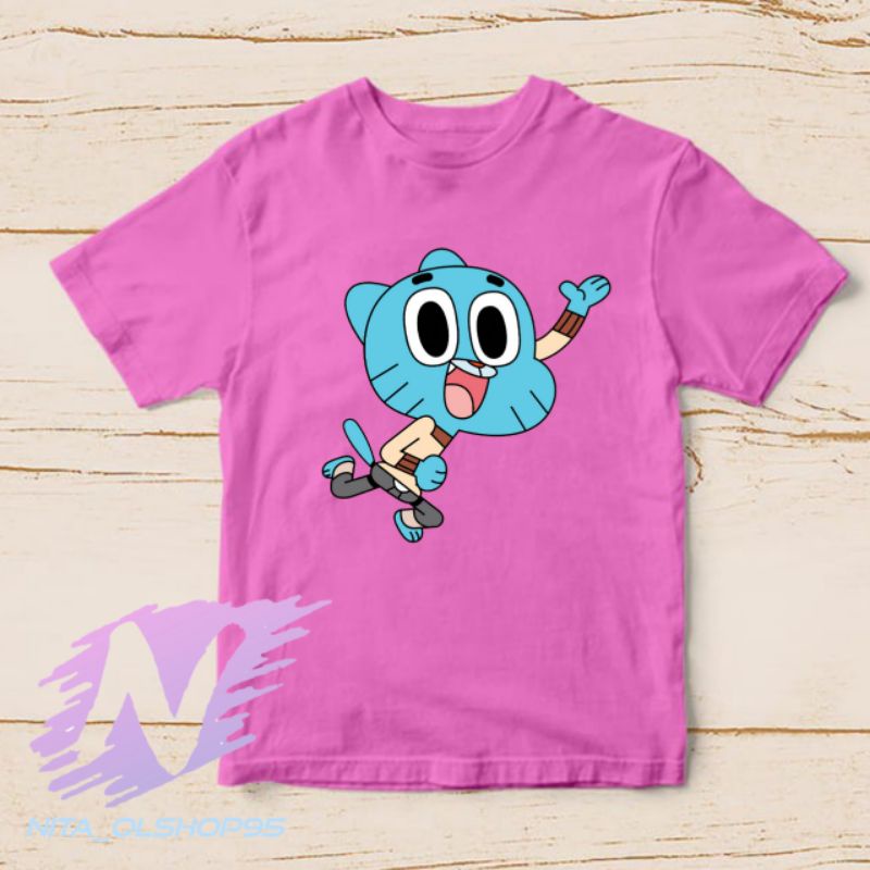 baju kaos anak karakter gumbal the amazing world of gumball