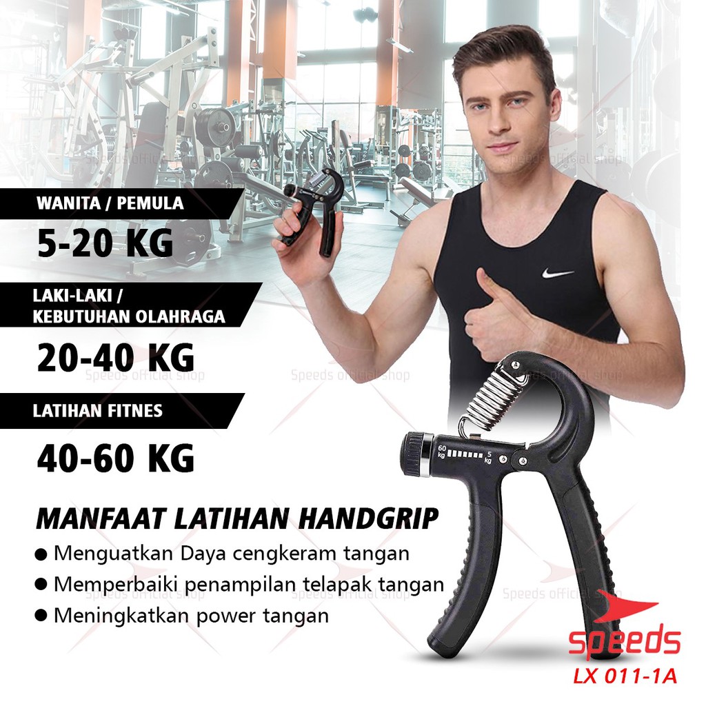 SPEEDS Handgrip Hand Grip 10-60 kg Alat bantu fitness Otot lengan Tangan Portable  011-1