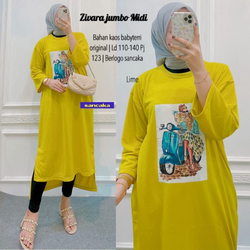 Midi Tunik Zivara Jumbo || Realpict (COD Bayar Ditempat)