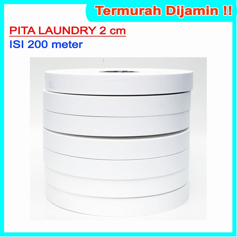 

PITA LAUNDRY TAFFETA LABEL PENANDA ROLL KAIN KERTAS 20 mm 2 cm 200 meter
