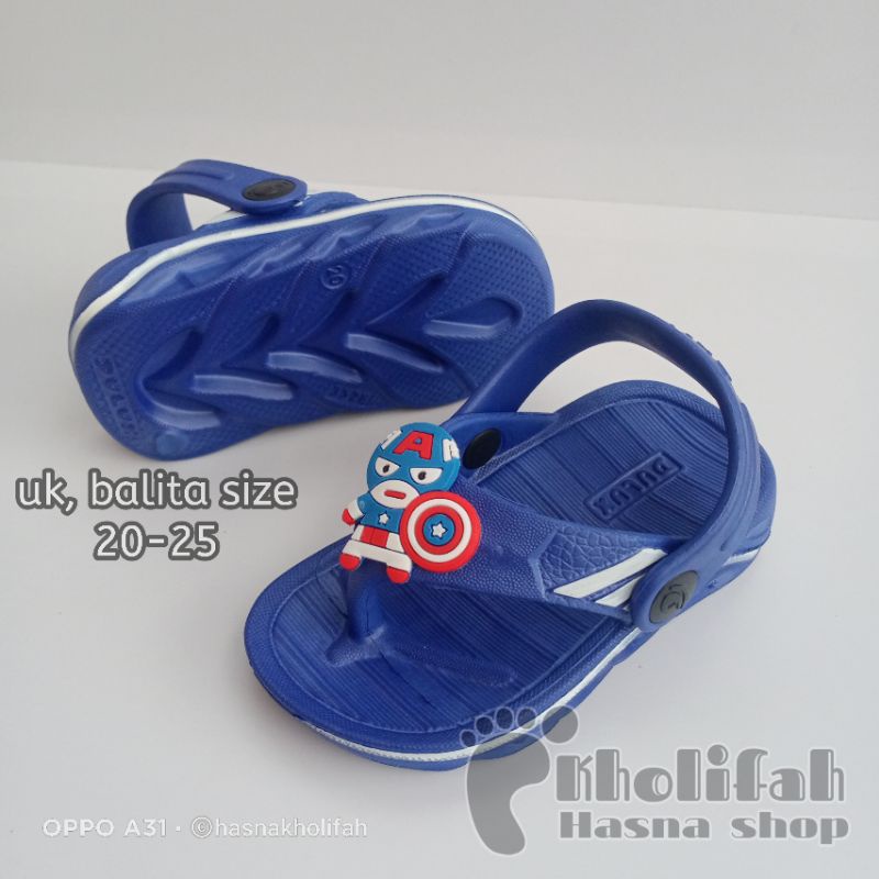 sandal jepit anak terbaru super hero kapten amerika murah lucu 352e