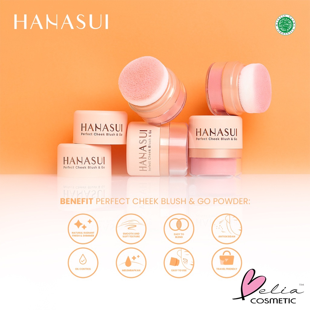 ❤ BELIA ❤ HANASUI Perfect Cheek Blush &amp; Go 2.5g | Powder Blush On | Perona Wajah