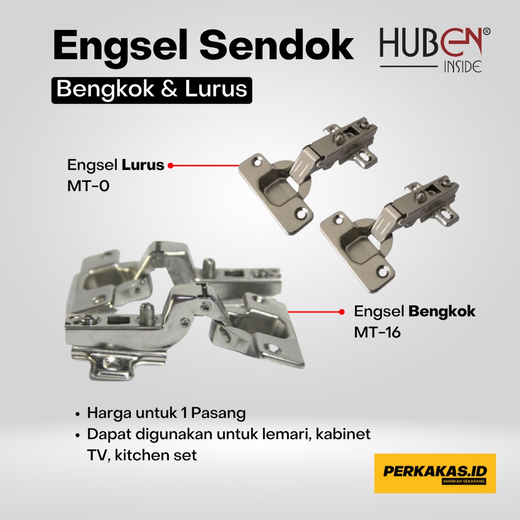 Engsel Sendok Pintu Lemari Lurus Bengkok HUBEN