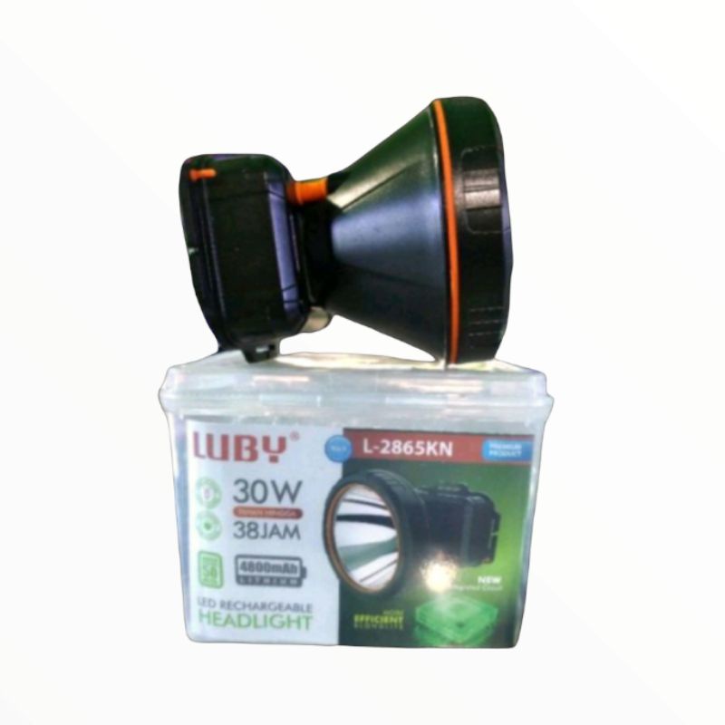 Senter Kepala LUBY 30W Baterai 4.800MaH Nyala Kuning Original