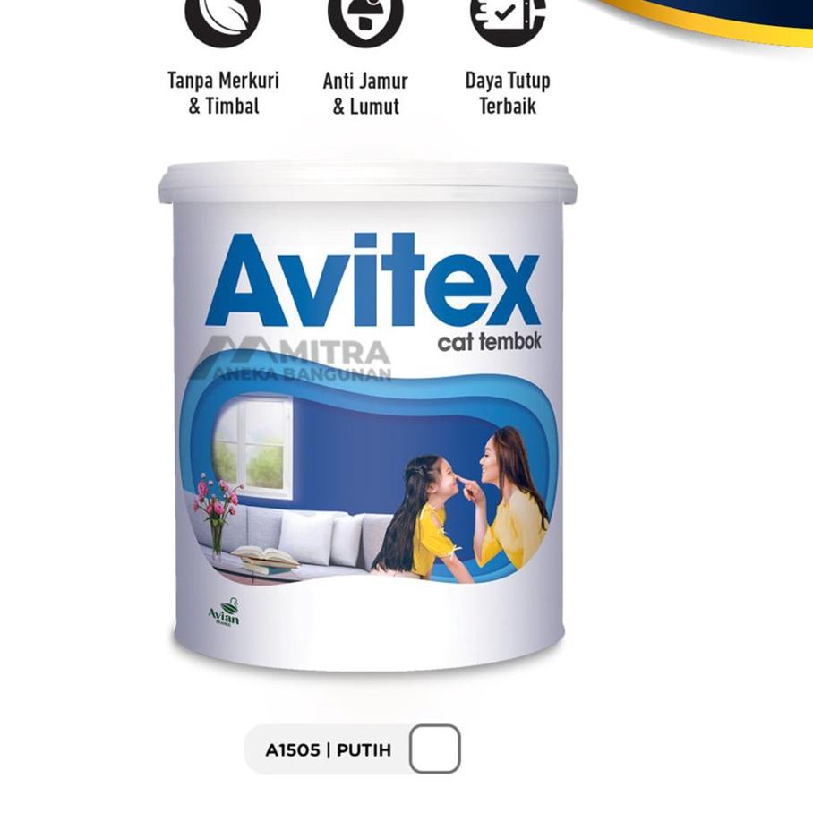 ➬ AVITEX 1 KG / CAT DINDING AVIAN / CAT TEMBOK KILOAN / CAT PLAFON GYPSUM PUTIH MERAH KUNING HIJAU T