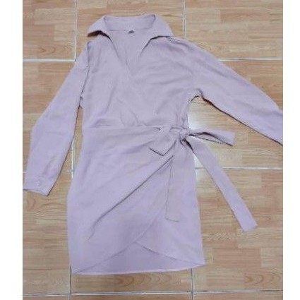 dusty pink dress premium /kimono wrap dress