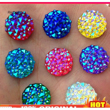 

12mm AB Resin Flatback Rhinestones for Henna and Crafts