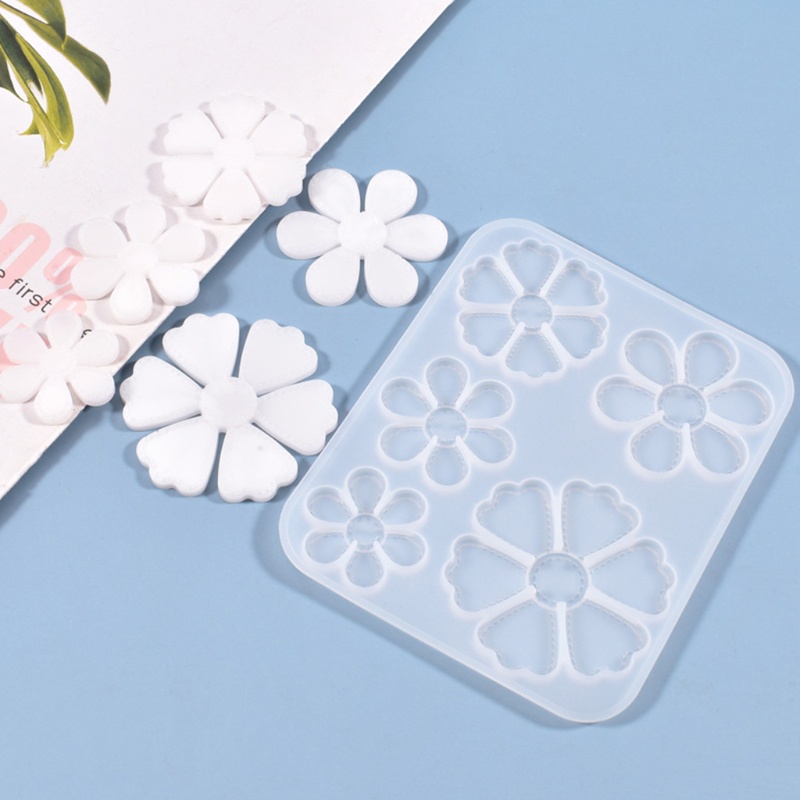 SIY  Crystal Epoxy Resin Mold Five Petals Listing Pendant Silicone Mould DIY Crafts Flower Jewelry Making Tool