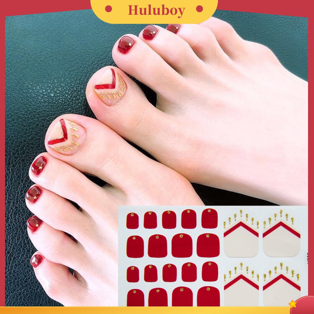 Huluboy Huluboy♡ Stiker Kuku Kaki Motif Hati / Bulan / Daun Tahan Air