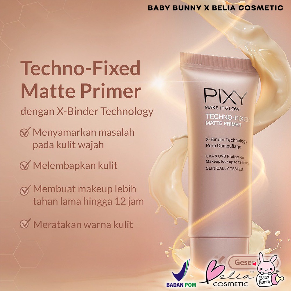 ❤ BELIA ❤ PIXY Beauty Skin Primer Make It Glow 25mL | Techno-Fixed Matte | Primer | Base Make Up | BPOM