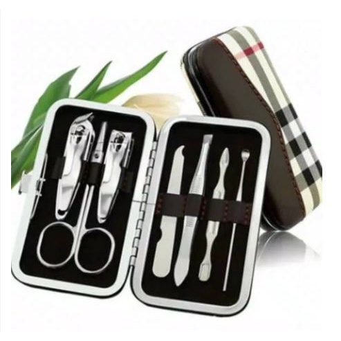 JY Manicure Pedicure Set 7IN1 Dompet /  Manicure Mini Stainless Stell / Paket Pembersih Kuku Pinset Gunting Lancip Korek telinga Kuping