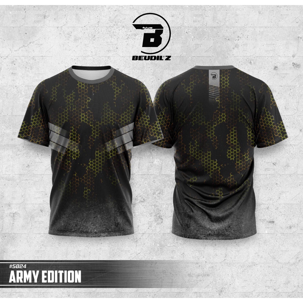 KAOS ARMY LORENG HIJAU/KAOS OLAHRAGA PRIA/BDLA 17