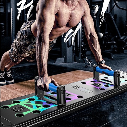 Push Up Training Board Papan Push-up Digital Plus Pull Rope Training Board Counter Display with Pull Ropes Gym Sports Portable Fitness Equipment Counting Folding Push Up Board Multifunctional Exercise Table Abdominal Muscle pitnes fitnes olahraga