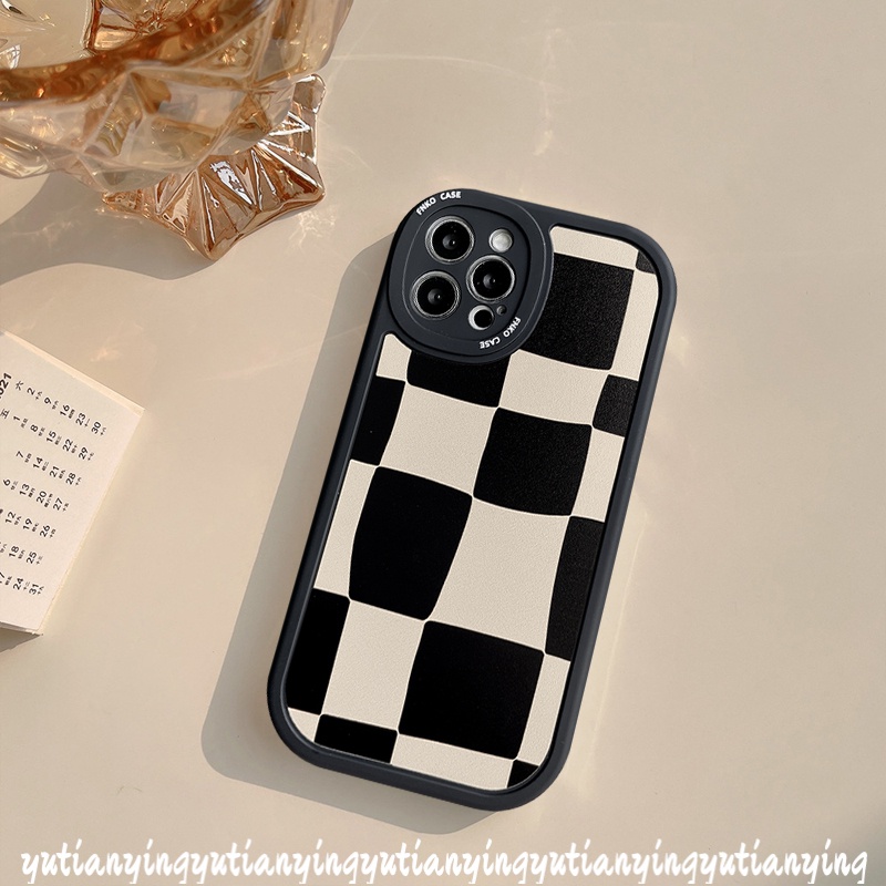 Case Kotak Hitam Motif Kotak-Kotak Untuk Vivo Y21 Y17 Y12 Y20 Y33S Y33T Y1S Y15s Y91 Y93 Y95 Y15A Y12 Y20i Y33T Y30A Y21 Y01 Y21S Y21 Y21T Y21S Y11 Y1S Y21