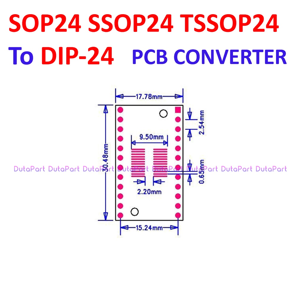 PCB Board SMD SOP24 SSOP24 TSSOP24 To DIP24 DIP 24 Adapter Converter