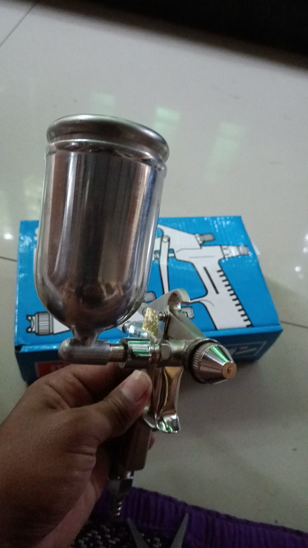 Meiji Spray Gun / Spet R2 Tabung Atas - Silver